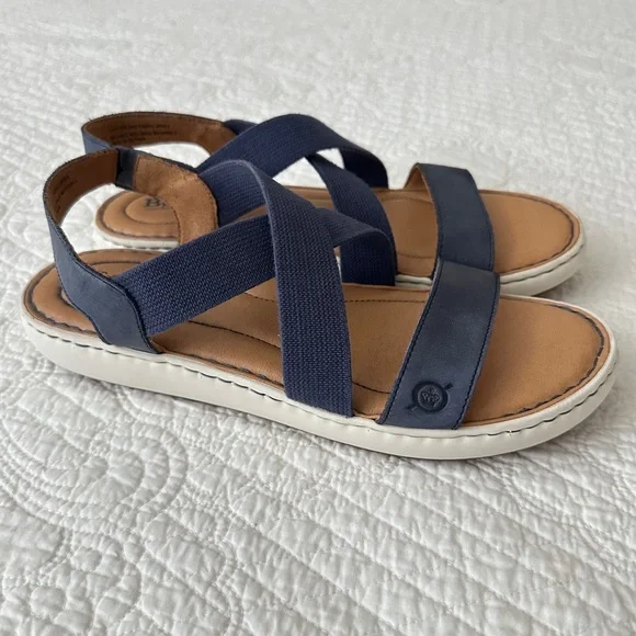 Born Women’s Jayla Navy Blue Cross-Strap Sandals Size 9 - Picture 6 of 16